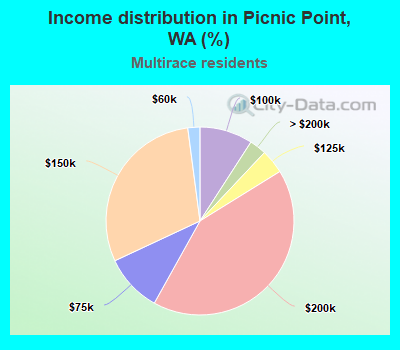 Income distribution in Picnic Point, WA (%)