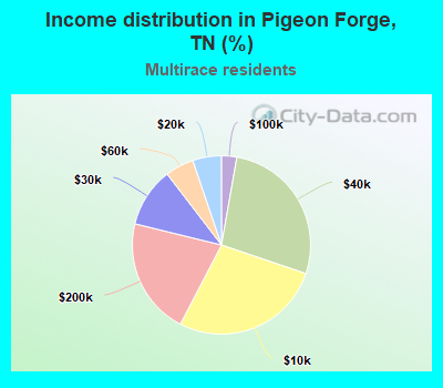 Income distribution in Pigeon Forge, TN (%)