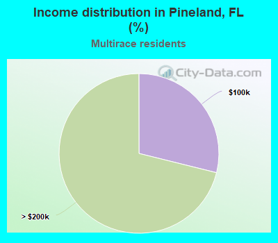 Income distribution in Pineland, FL (%)