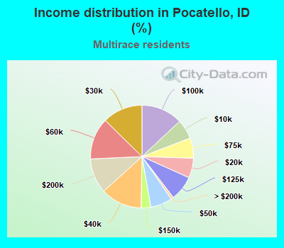 Income distribution in Pocatello, ID (%)