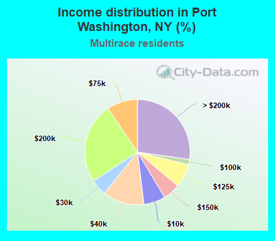 Income distribution in Port Washington, NY (%)