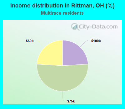 Income distribution in Rittman, OH (%)