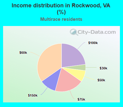 Income distribution in Rockwood, VA (%)