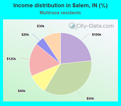 Income distribution in Salem, IN (%)