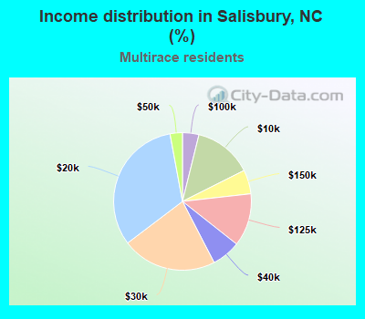 Income distribution in Salisbury, NC (%)