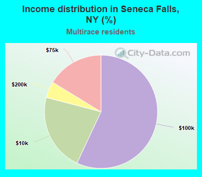 Income distribution in Seneca Falls, NY (%)