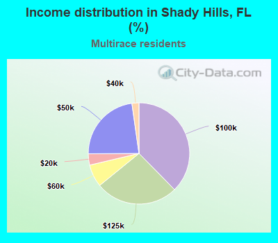 Income distribution in Shady Hills, FL (%)