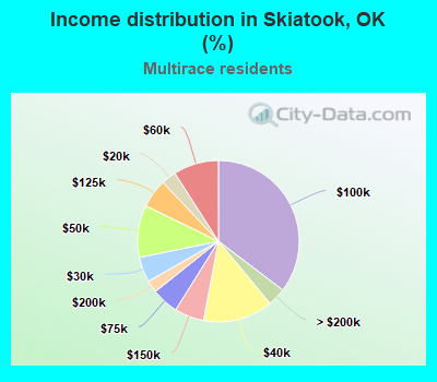 Income distribution in Skiatook, OK (%)