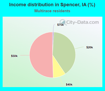 Income distribution in Spencer, IA (%)