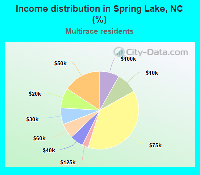 Income distribution in Spring Lake, NC (%)