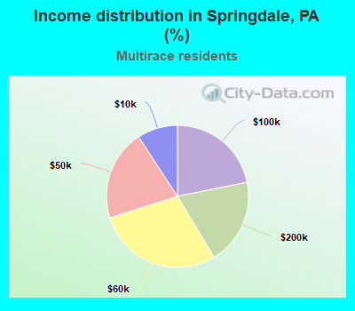 Income distribution in Springdale, PA (%)