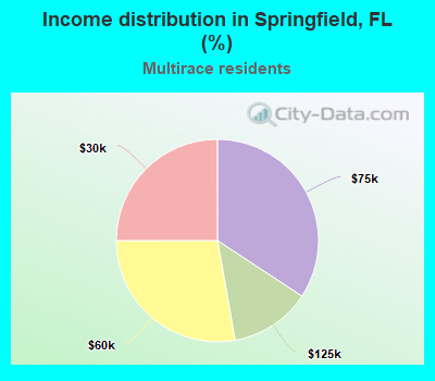 Income distribution in Springfield, FL (%)