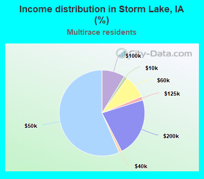 Income distribution in Storm Lake, IA (%)