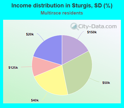 Income distribution in Sturgis, SD (%)