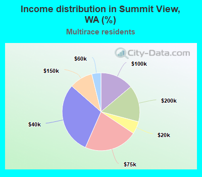 Income distribution in Summit View, WA (%)