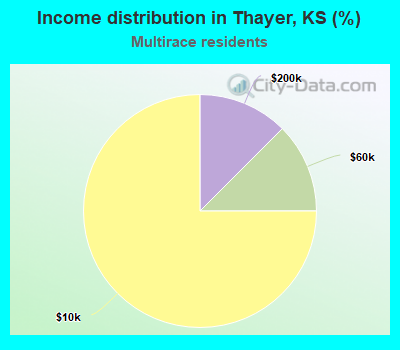 Income distribution in Thayer, KS (%)