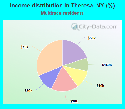 Income distribution in Theresa, NY (%)