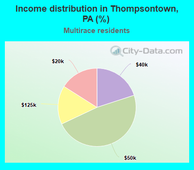 Income distribution in Thompsontown, PA (%)