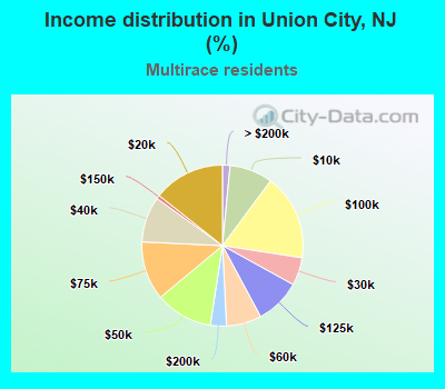 Income distribution in Union City, NJ (%)