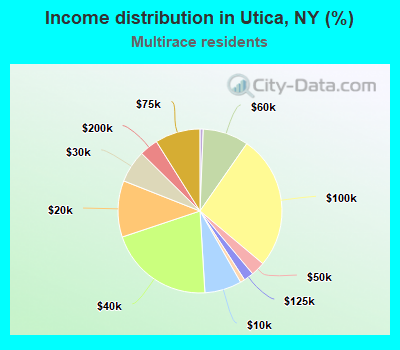 Income distribution in Utica, NY (%)