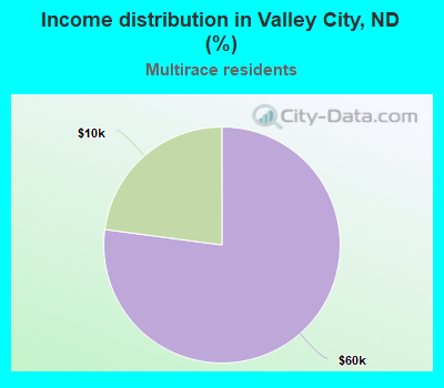 Income distribution in Valley City, ND (%)