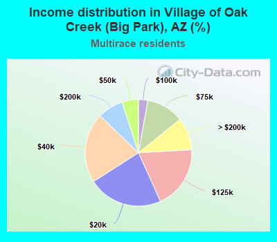 Income distribution in Village of Oak Creek (Big Park), AZ (%)