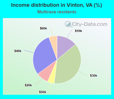 Income distribution in Vinton, VA (%)