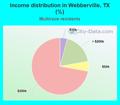 Income distribution in Webberville, TX (%)