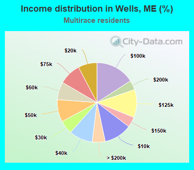 Income distribution in Wells, ME (%)
