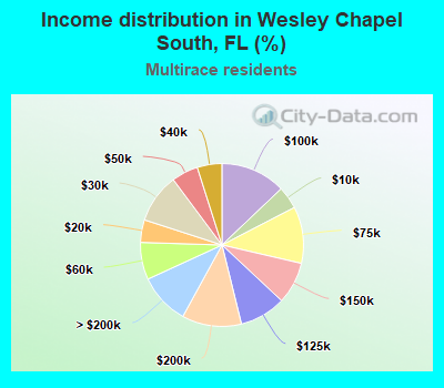 Income distribution in Wesley Chapel South, FL (%)