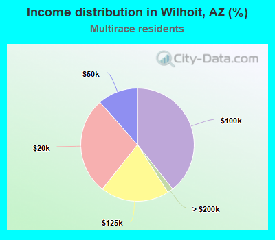 Income distribution in Wilhoit, AZ (%)