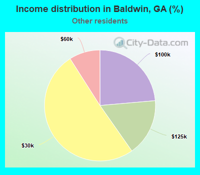 Income distribution in Baldwin, GA (%)