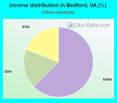 Income distribution in Bedford, VA (%)