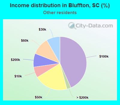 Income distribution in Bluffton, SC (%)