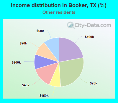 Income distribution in Booker, TX (%)