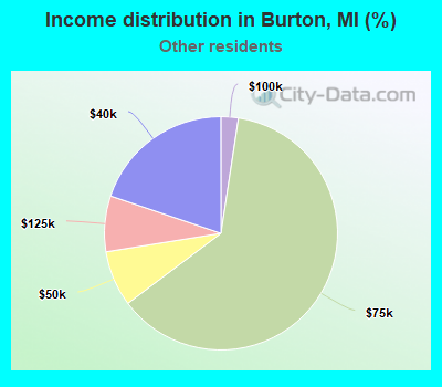 Income distribution in Burton, MI (%)