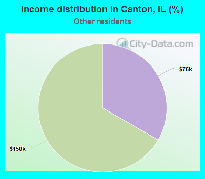Income distribution in Canton, IL (%)