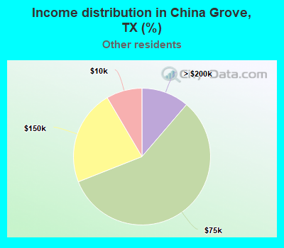 Income distribution in China Grove, TX (%)