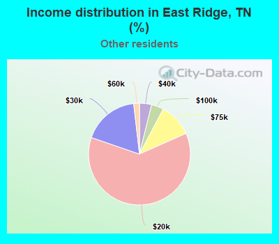Income distribution in East Ridge, TN (%)