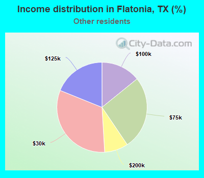 Income distribution in Flatonia, TX (%)