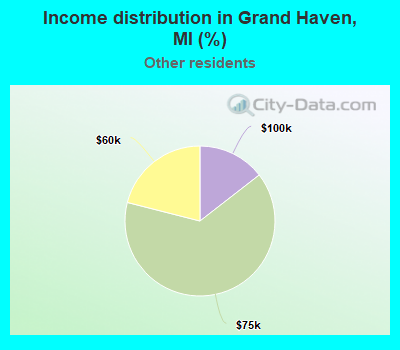 Income distribution in Grand Haven, MI (%)