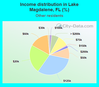 Income distribution in Lake Magdalene, FL (%)