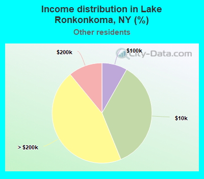 Income distribution in Lake Ronkonkoma, NY (%)