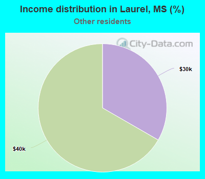 Income distribution in Laurel, MS (%)