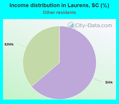 Income distribution in Laurens, SC (%)