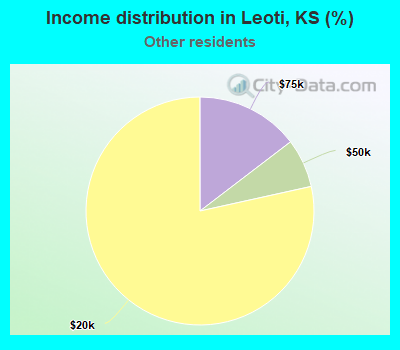 Income distribution in Leoti, KS (%)