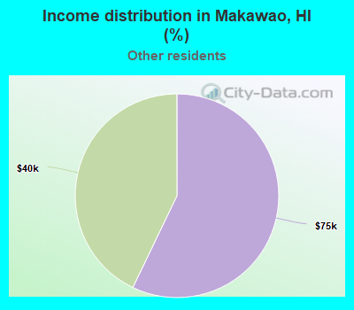 Income distribution in Makawao, HI (%)