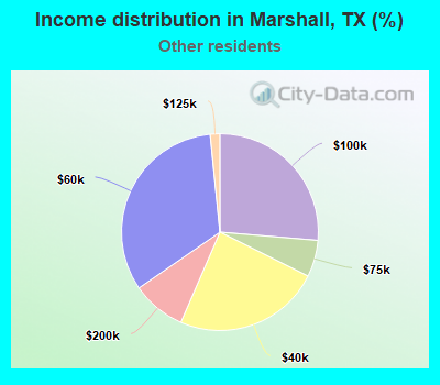 Income distribution in Marshall, TX (%)