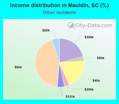 Income distribution in Mauldin, SC (%)