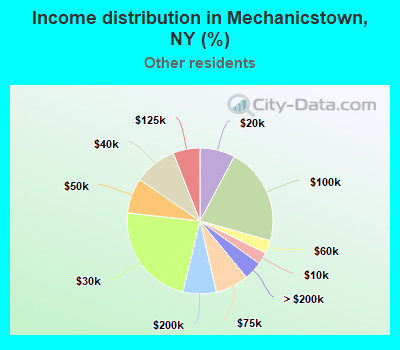 Income distribution in Mechanicstown, NY (%)